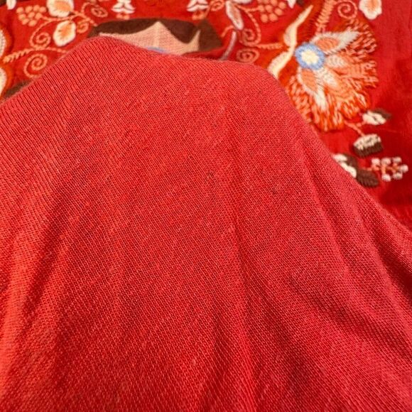 Free People Claudine Embroidered Floral Crop Top Blouse FLAW - Picture 11 of 15